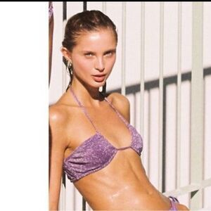 TRIANGL TOP ONLY ASTER - VIOLET SPARKLE SET NO BAG NEW WITH TAGS